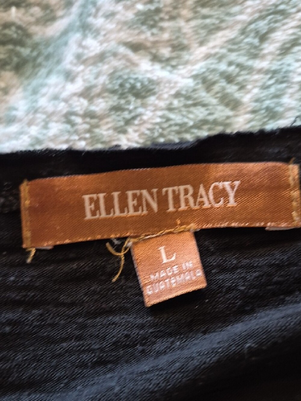 Ellen Tracy Black Short Sleeve Top with Gold Stud Accents - Picture 3 of 7